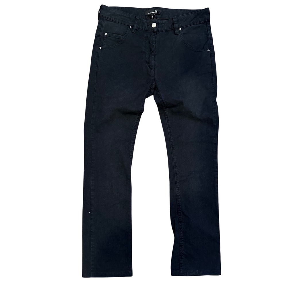Isabel Marant Etoile Black Straight Leg Denim Jeans Size 2 designer N1501 boho